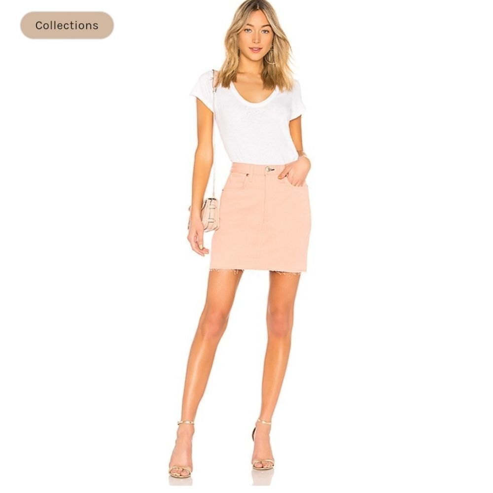 Rag&bone peach and lilac Moss jean skirt sz 31